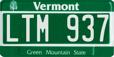 VT license plate LTM937