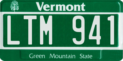 VT license plate LTM941