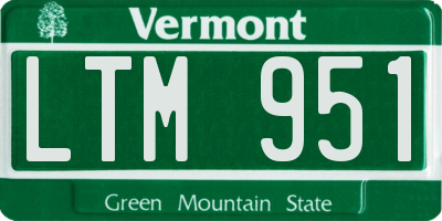 VT license plate LTM951