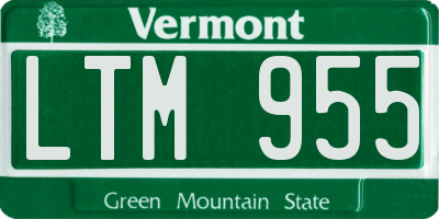 VT license plate LTM955