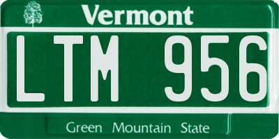 VT license plate LTM956