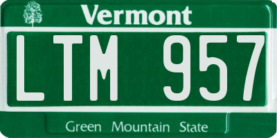 VT license plate LTM957