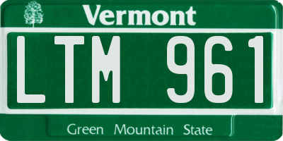 VT license plate LTM961