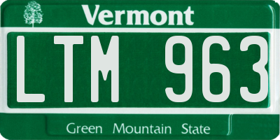 VT license plate LTM963