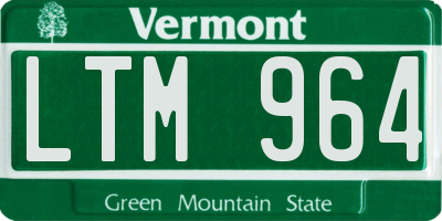 VT license plate LTM964