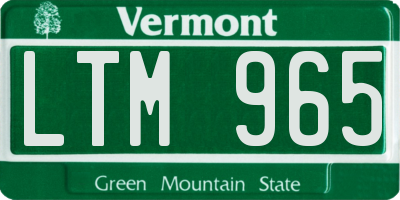 VT license plate LTM965