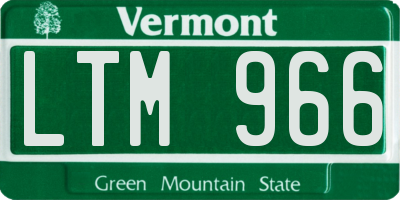 VT license plate LTM966