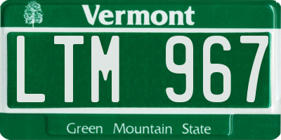 VT license plate LTM967