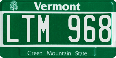 VT license plate LTM968