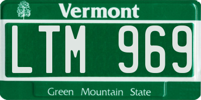VT license plate LTM969