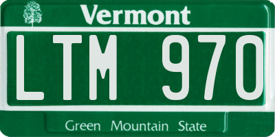 VT license plate LTM970