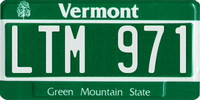 VT license plate LTM971