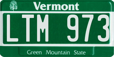 VT license plate LTM973