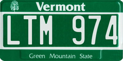 VT license plate LTM974