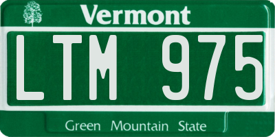 VT license plate LTM975