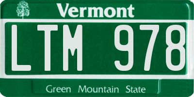 VT license plate LTM978