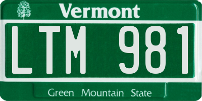 VT license plate LTM981