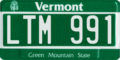 VT license plate LTM991