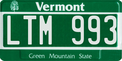 VT license plate LTM993