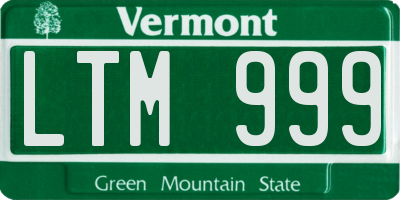 VT license plate LTM999
