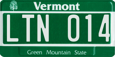 VT license plate LTN014