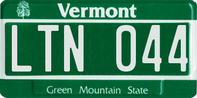 VT license plate LTN044