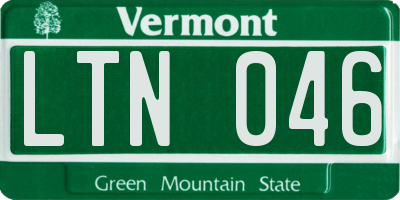 VT license plate LTN046