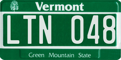 VT license plate LTN048