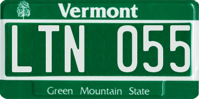 VT license plate LTN055