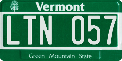 VT license plate LTN057
