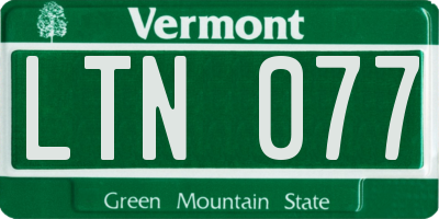 VT license plate LTN077