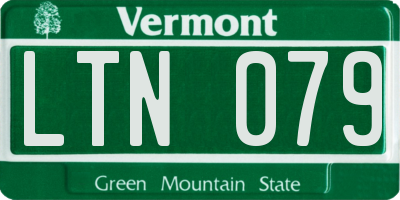 VT license plate LTN079