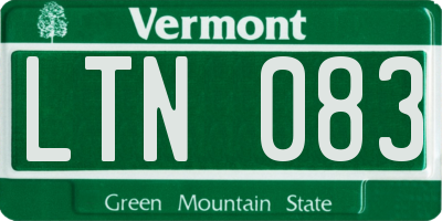 VT license plate LTN083