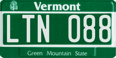 VT license plate LTN088