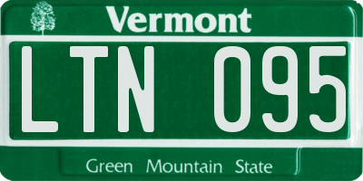 VT license plate LTN095