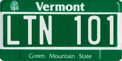 VT license plate LTN101