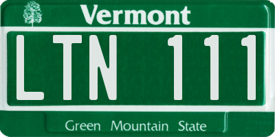 VT license plate LTN111