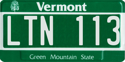 VT license plate LTN113