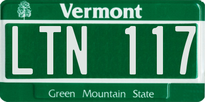 VT license plate LTN117