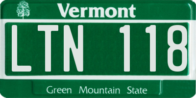 VT license plate LTN118