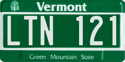 VT license plate LTN121
