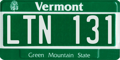 VT license plate LTN131