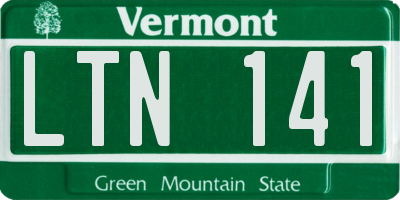 VT license plate LTN141