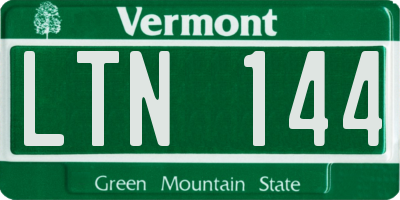 VT license plate LTN144