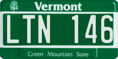 VT license plate LTN146
