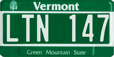 VT license plate LTN147