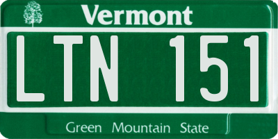 VT license plate LTN151