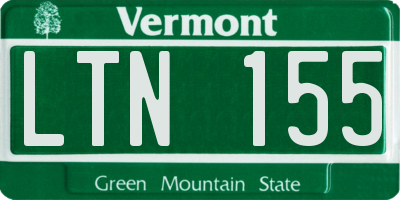 VT license plate LTN155