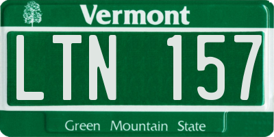 VT license plate LTN157
