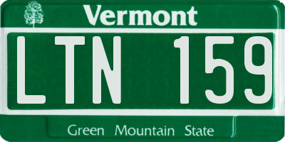 VT license plate LTN159